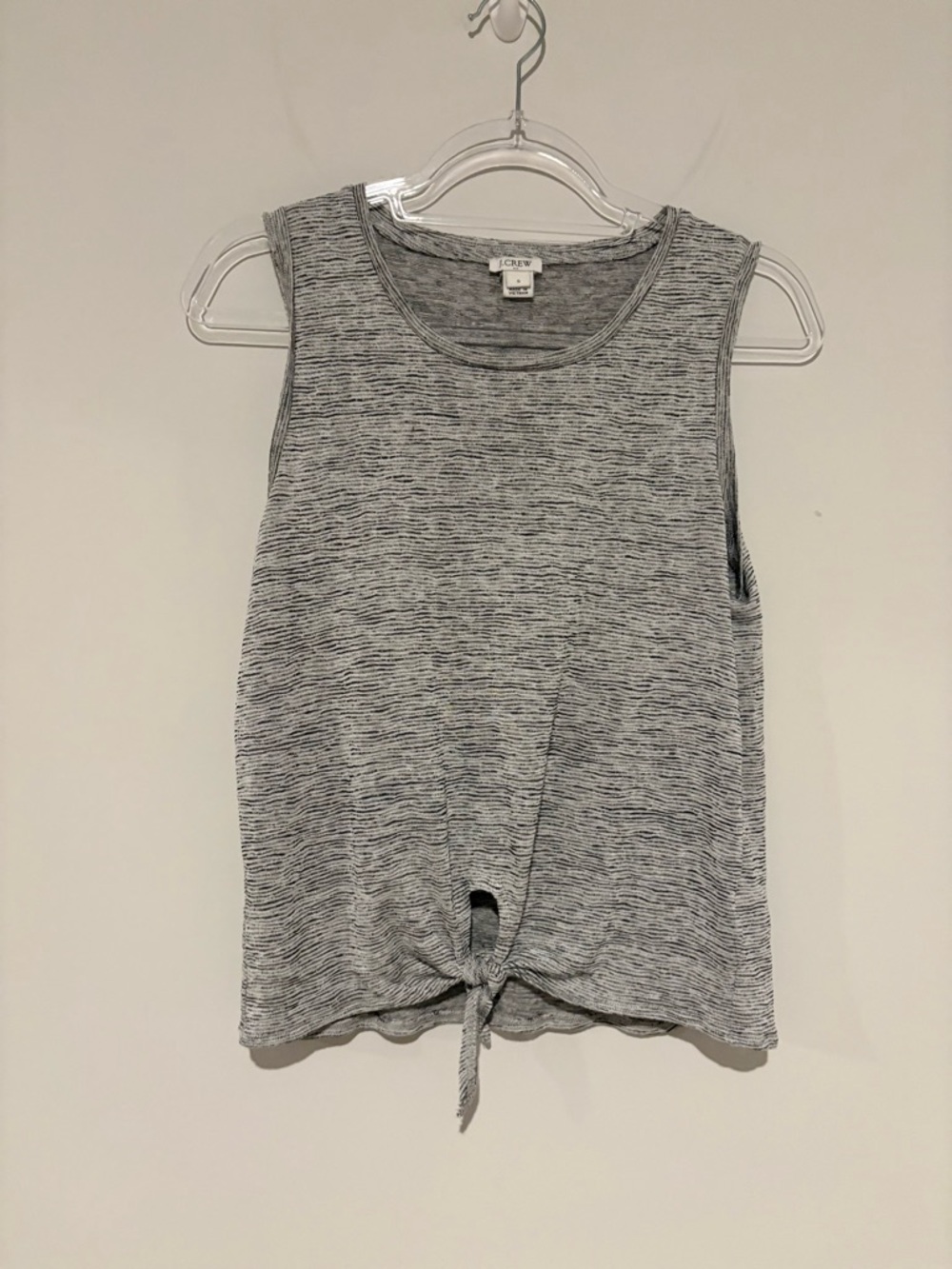 J. Crew striped Tie-Front knot Sleeveless‎ Tank Top modal grey size small
